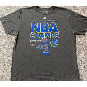ADIDAS Golden State Warriors 2015 NBA Finals Champion Locker Room Shirt Size 2X